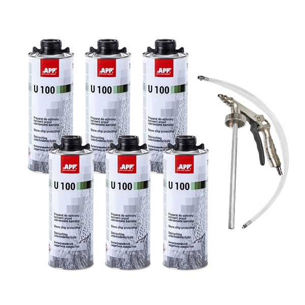photo-Blackson - Produit anti gravillon - Noir - APP U100 - 6x 1L + pistolet de pulvérisation