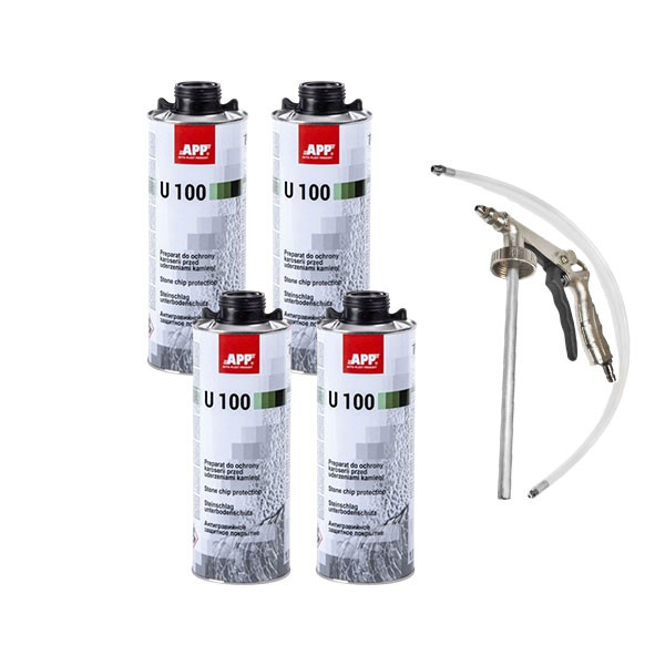 photo-Blackson - Produit anti gravillon - Noir - APP U100 - 4x 1L + pistolet de pulvérisation