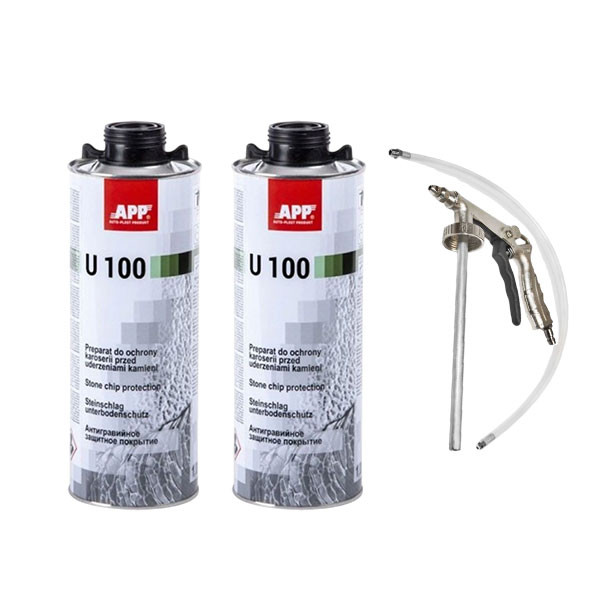 photo-Blackson - Produit anti gravillon - Noir - APP U100 - 2x 1L + pistolet de pulvérisation