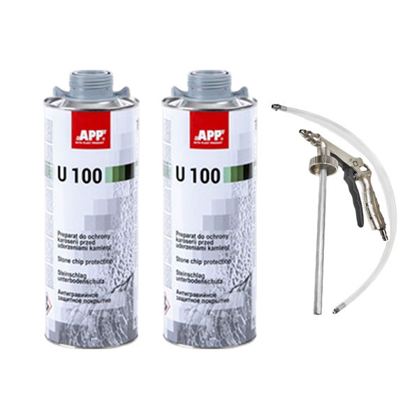 photo-Blackson - Produit anti gravillon - Gris - APP U100 - 2x 1L + pistolet de pulvérisation