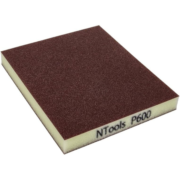 photo-Éponge de ponçage - Abrasive - Double face - Grain 600 - 12x10cm - 20 pièces - Ntools GSD