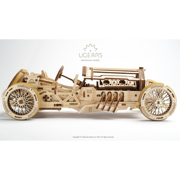 Modélisme - Maquette 3D - Voiture - Bolide U-9 grand prix - 384 pièces - Bois - UGears