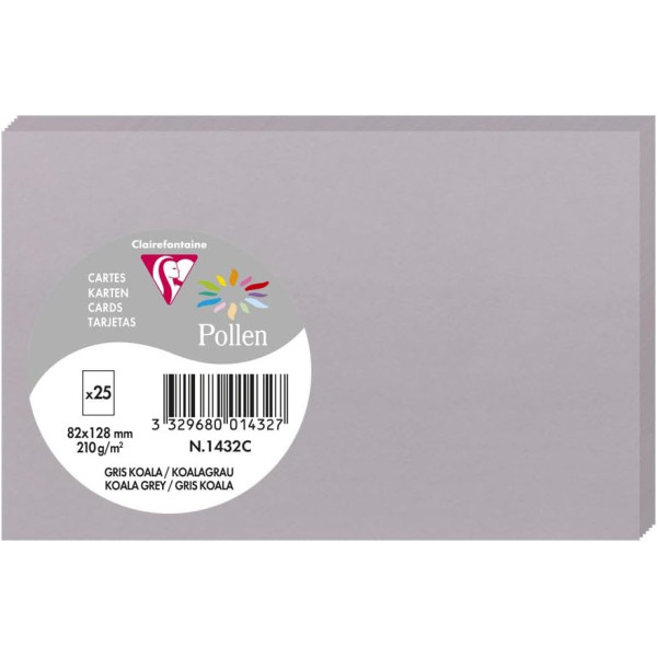 photo-Cartes - 8,2x12,8cm - 210g - Pollen - Gris koala - 25 unités - Clairefontaine