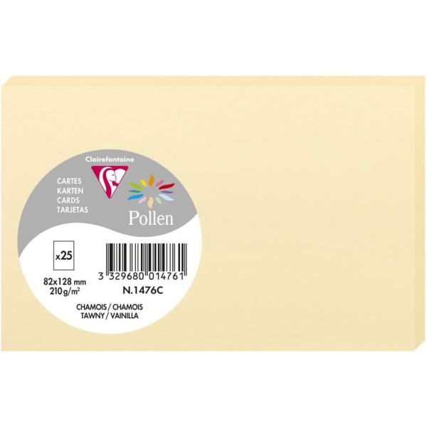 photo-Cartes - 8,2x12,8cm - 210g - Pollen - Chamois - 25 unités - Clairefontaine