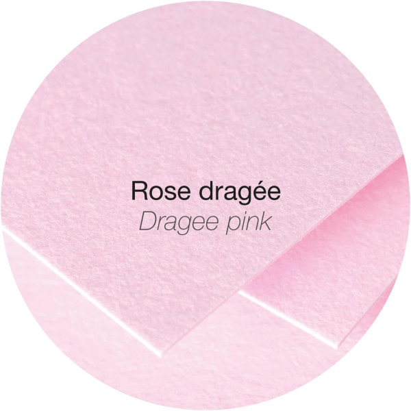 Cartes - 8,2x12,8cm - 210g - Pollen - Rose dragée - 25 unités - Clairefontaine