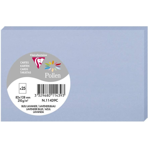 photo-Cartes - 8,2x12,8cm - 210g - Pollen - Bleu lavande - 25 unités - Clairefontaine