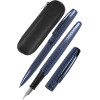 photo-Stylo plume et stylo bille - Rechargeable - Avec étui - Pointe médium - Online - Métal - Bleu nuit