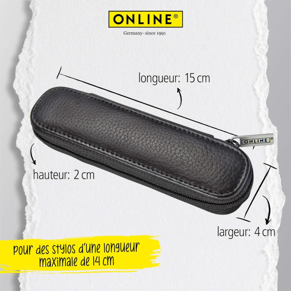 Stylo plume et stylo roller - Rechargeable - Avec étui - Pointe médium - Online - Métal - Bleu nuit