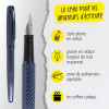 Stylo plume et stylo roller - Rechargeable - Avec étui - Pointe médium - Online - Métal - Bleu nuit