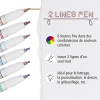 Feutres - Deux pointes - Pointe fine - 6 combinaisons de couleur - Online - 2 lines Pen