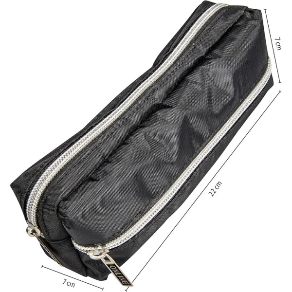 Trousse - 2 compartiments - Noir - 20cm - Scolaire - Online