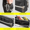 Trousse - 2 compartiments - Noir - 20cm - Scolaire - Online