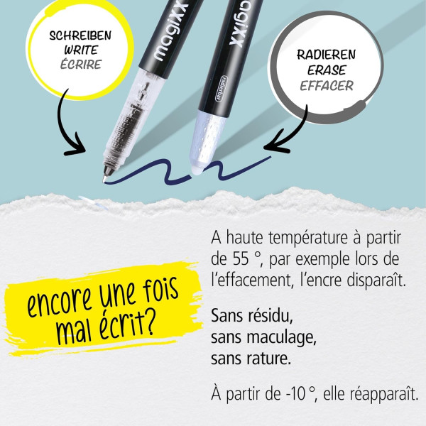 Stylo roller - Rechargeable - Pointe moyenne - Pour l'école - Vert menthe - Online
