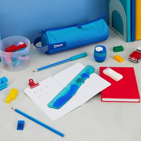 Set règle + taille-crayons + gomme + embout relaxant - Pour les DYS - Maped
