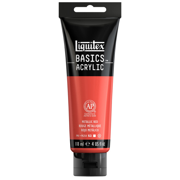 photo-Peinture acrylique - Rouge métallique - Liquitex Basics acrylic - Tube 118ml