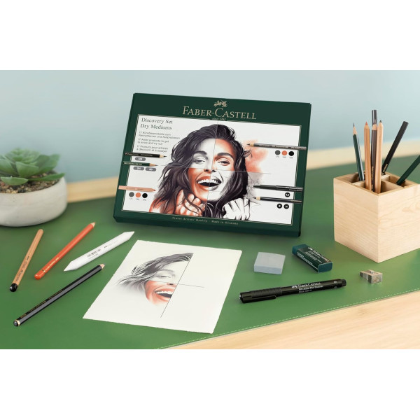 Coffret dessin - Faber-Castell - Crayons Polychromos, Pitt pastell, charbon + accessoires