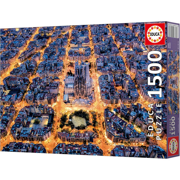 Puzzle - Ville de Barcelone de nuit - 1500 pièces - 85x60cm - Dès 14 ans - Educa