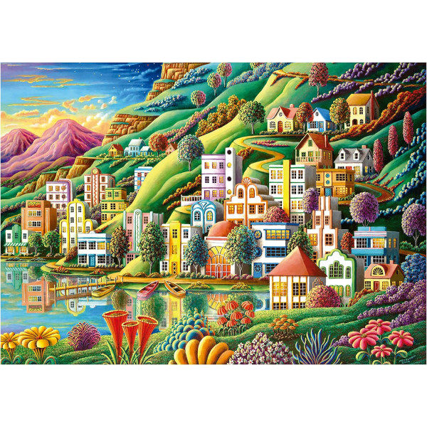 Puzzle - Le port caché coloré - 500 pièces - Dès 11 ans - 48x34cm - Educa