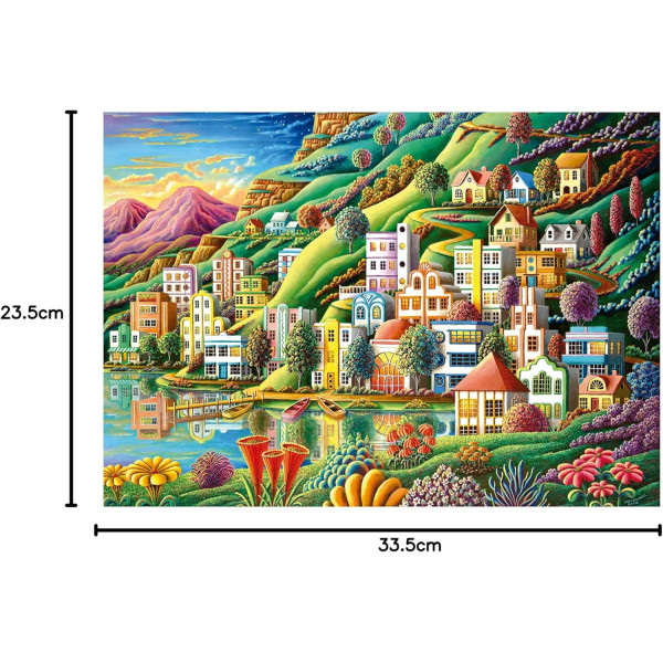 Puzzle - Le port caché coloré - 500 pièces - Dès 11 ans - 48x34cm - Educa