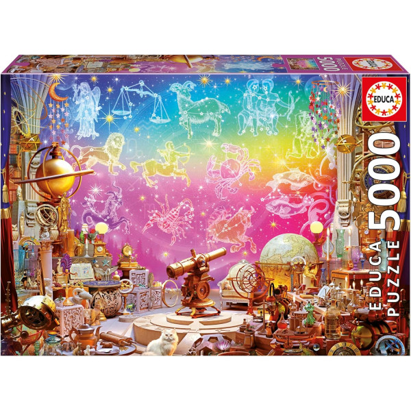 photo-Puzzle - Cabinet d'astrologie - Signes du zodiaque - 5000 pièces - Dès 14 ans - 157x107cm
