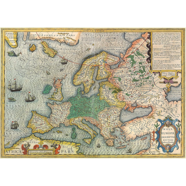 Puzzle - Carte ancienne de l'Europe - 1000 pièces - Dès 14 ans - 68x48cm - Educa