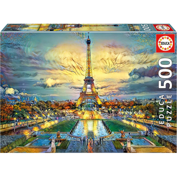 photo-Puzzle - Tableau Tour Eiffel - 500 pièces - Dès 11 ans - 48x34cm - Educa