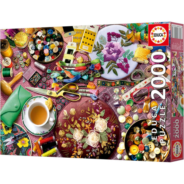 Puzzle - Table de couture à l'heure du thé - 2000 pièces - Dès 14 ans - 96x68cm - Educa