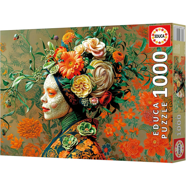 Puzzle - Portrait floral artistique - Femme aux fleurs - 1000 pièces - Dès 14 ans - Educa