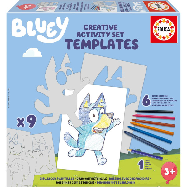 photo-Jeu créatif - Bluey - Dessin et coloriage - 9 modèles + 6 crayons de couleur - Educa
