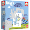Jeu créatif - Bluey - Dessin et coloriage - 9 modèles + 6 crayons de couleur - Educa