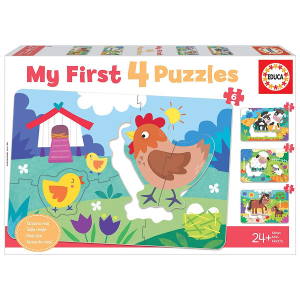photo-Puzzles - 6 pièces - Dès 2 ans - 4 modèles - Animaux de la ferme - Educa