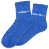 photo-Chaussettes - Femme - Bleu avec paillettes - Attachante - Casse couille - Taille 36/42 - Humour - Cadeau