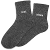 PHOTO-Chaussettes - Femme - Noir avec paillettes - Ange - Démon - Taille 36/42 - Humour - Cadeau