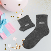 Chaussettes - Femme - Noir avec paillettes - Ange - Démon - Taille 36/42 - Humour - Cadeau