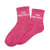 PHOTO-Chaussettes - Femme - Rose avec paillettes - Team casse couille - Taille 36/42 - Humour - Cadeau