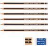 Crayons graphite - 6 modèles - 4H,3H,2H,H,F et HB - Gomme + taille-crayon - Lyra