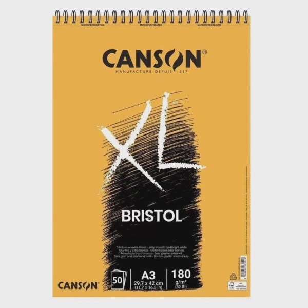 photo-Bloc - Croquis - Dessin - A3 - 180g - 50 feuilles - Spirale - Canson XL Bristol