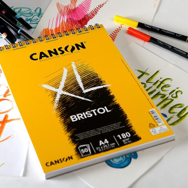 Bloc - Croquis - Dessin - A3 - 180g - 50 feuilles - Spirale - Canson XL Bristol