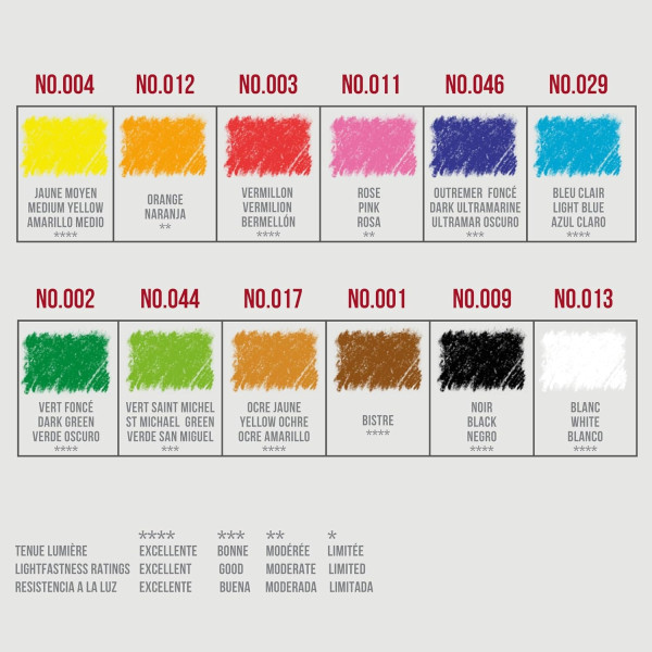 Crayons pastel - Boîte métal de 12 couleurs - Dessin - Esquisse - Conté à Paris