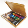 photo-Carrés couleur - Coffret en bambou de 84 couleurs + accessoires - Conté à Paris