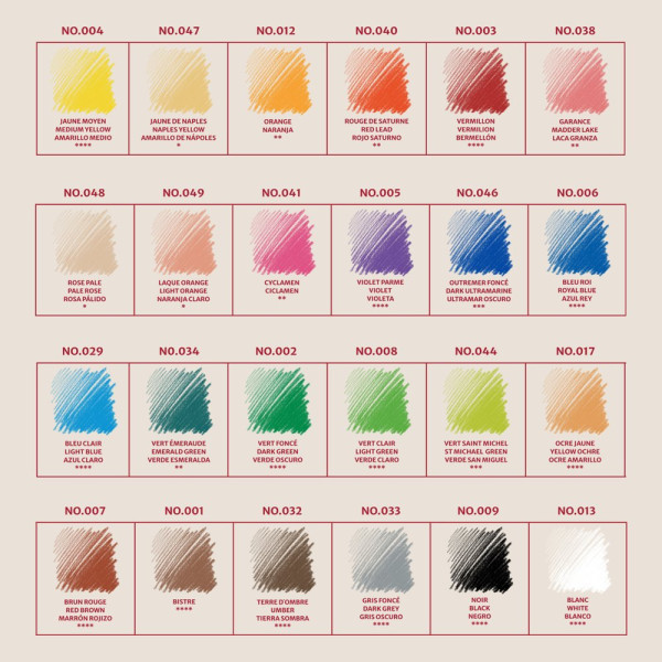 Crayons pastel - Boîte métal - Assortiment de 24 couleurs - Conté à Paris