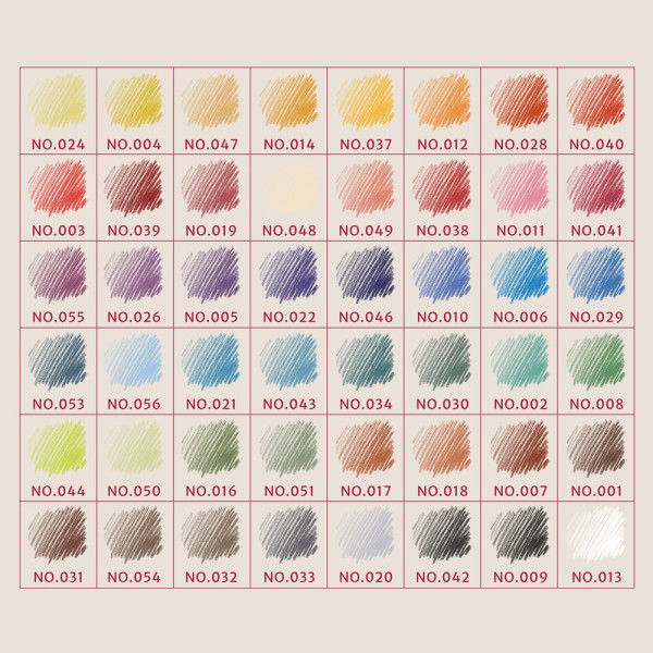 Carrés couleur - Coffret en bois - Assortiment de 48 couleurs - Conté à Paris
