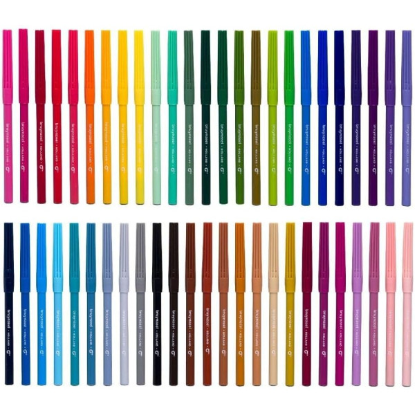 Feutres de coloriage - Dessin - Enfant - 50 couleurs - Pointe solide - Bruynzeel