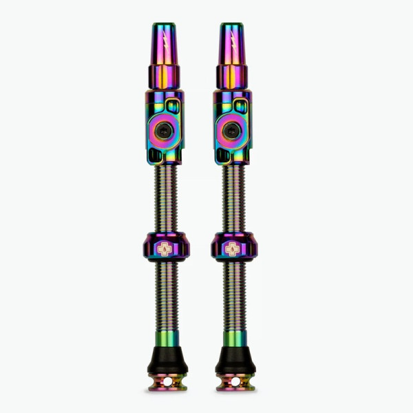 photo-Valves - Tubeless - Big Bore Lite - Iridescent - XL - Pour gonflage maximal - Vélo - VTT - Muc-Off