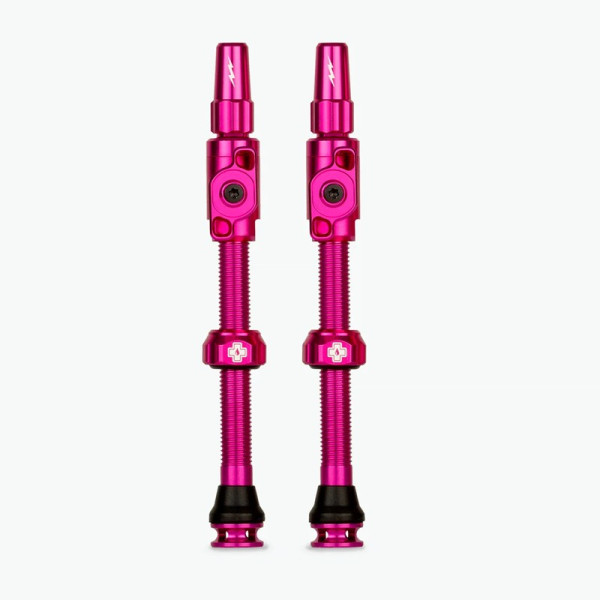 photo-Valves - Tubeless - Big Bore Lite - Rose - XL - Pour gonflage maximal - Vélo - VTT - Muc-Off
