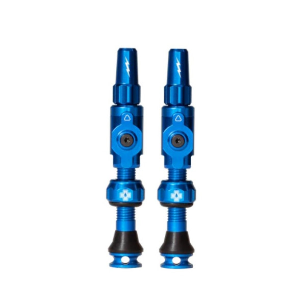 photo-Valves - Tubeless - Big Bore Lite - Bleu - Médium - Pour gonflage maximal - Vélo - VTT - Muc-Off