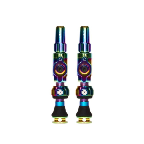 photo-Valves - Tubeless - Big Bore Lite - Iridescent - Small - Pour gonflage maximal - Vélo - VTT - Muc-Off