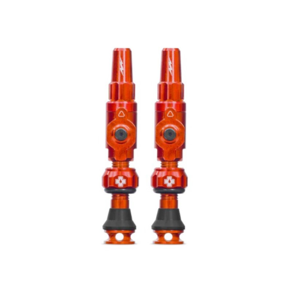 photo-Valves - Tubeless - Big Bore Lite - Orange - Small - Pour gonflage maximal - Vélo - VTT - Muc-Off