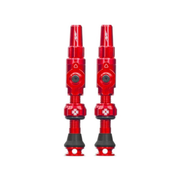 photo-Valves - Tubeless - Big Bore Lite - Rouge - Médium - Pour gonflage maximal - Vélo - VTT - Muc-Off
