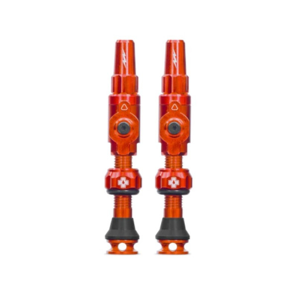 photo-Valves - Tubeless - Big Bore Lite - Orange - Médium - Pour gonflage maximal - Vélo - VTT - Muc-Off